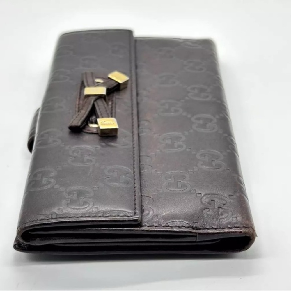 🔥🔥 GUCCI Long Wallet Sima Leather Brown Purse Authentic 🔥🔥